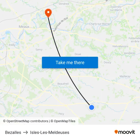 Bezalles to Isles-Les-Meldeuses map