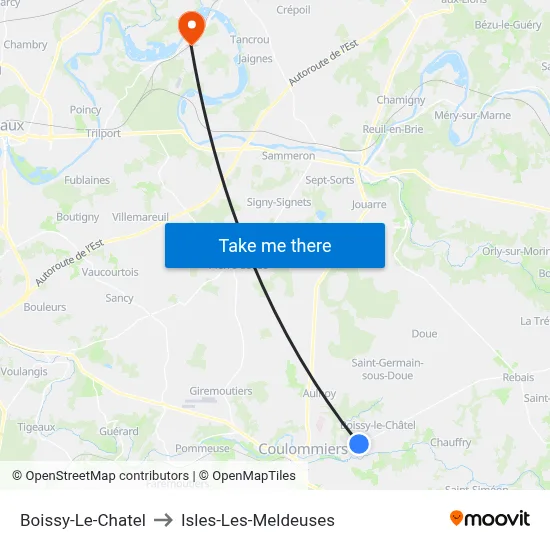 Boissy-Le-Chatel to Isles-Les-Meldeuses map