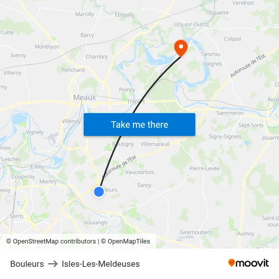 Bouleurs to Isles-Les-Meldeuses map