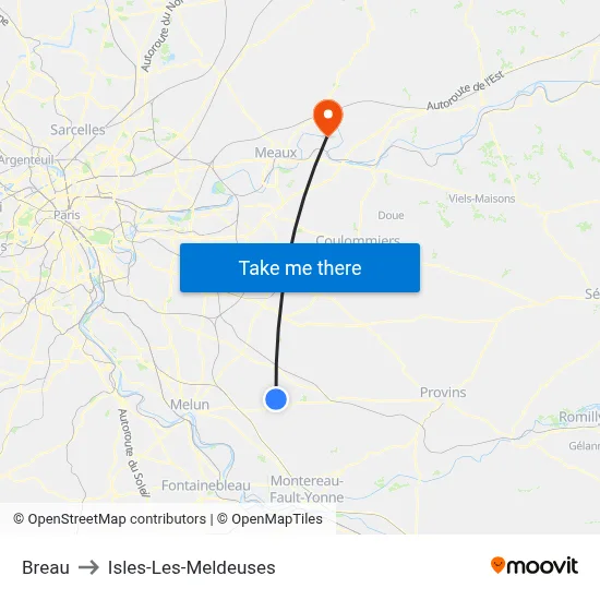 Breau to Isles-Les-Meldeuses map