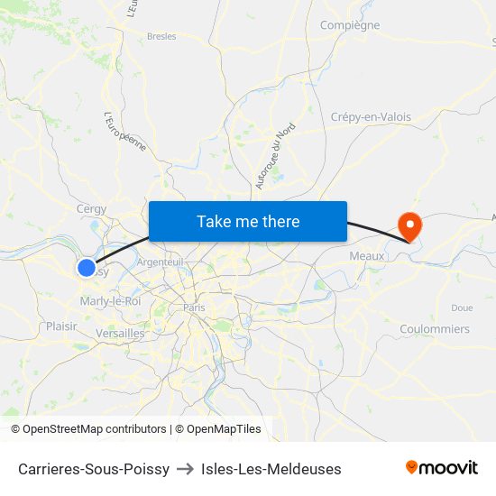 Carrieres-Sous-Poissy to Isles-Les-Meldeuses map