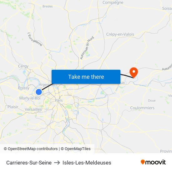 Carrieres-Sur-Seine to Isles-Les-Meldeuses map