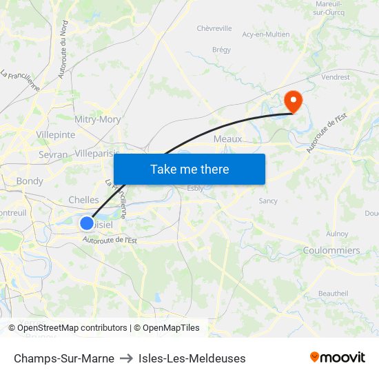 Champs-Sur-Marne to Isles-Les-Meldeuses map