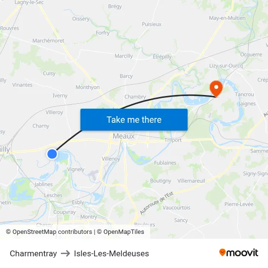 Charmentray to Isles-Les-Meldeuses map