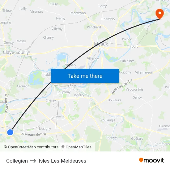 Collegien to Isles-Les-Meldeuses map