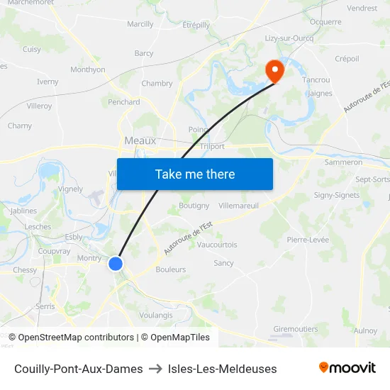 Couilly-Pont-Aux-Dames to Isles-Les-Meldeuses map