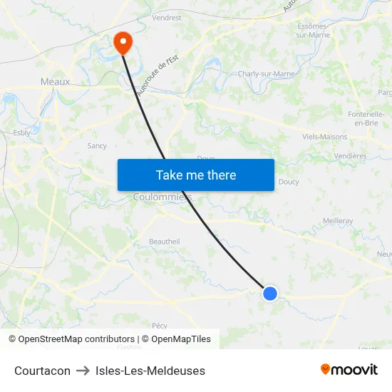 Courtacon to Isles-Les-Meldeuses map
