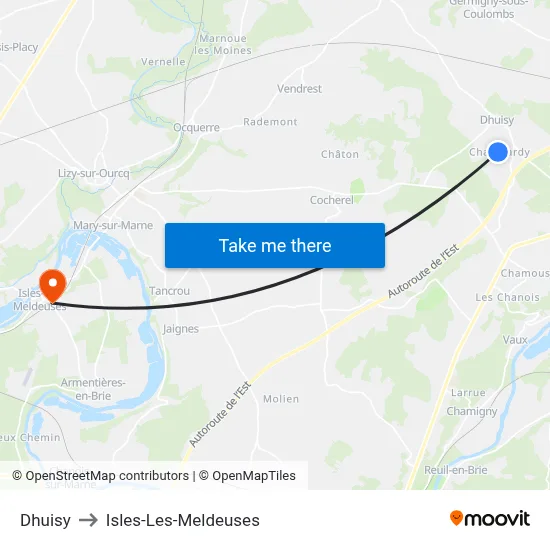 Dhuisy to Isles-Les-Meldeuses map