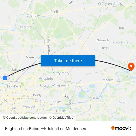 Enghien-Les-Bains to Isles-Les-Meldeuses map