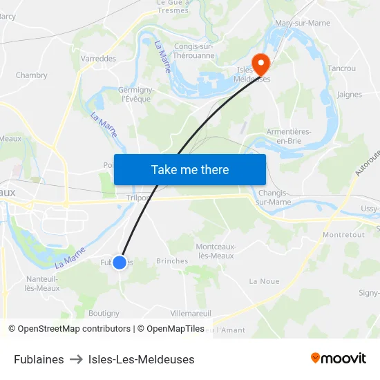 Fublaines to Isles-Les-Meldeuses map