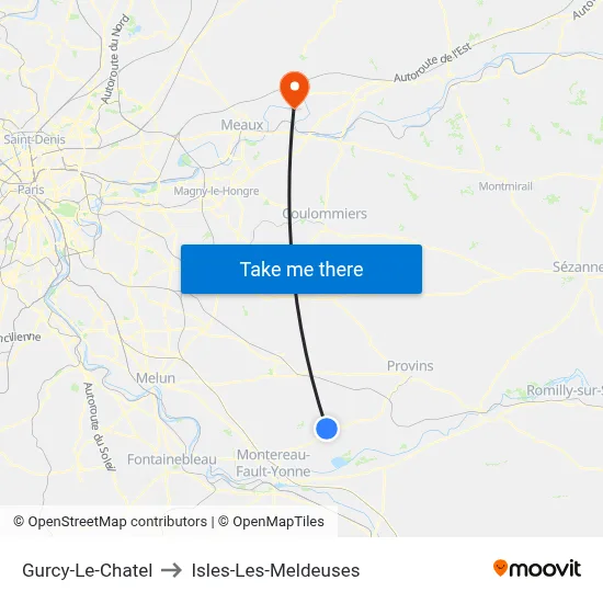 Gurcy-Le-Chatel to Isles-Les-Meldeuses map