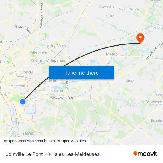 Joinville-Le-Pont to Isles-Les-Meldeuses map