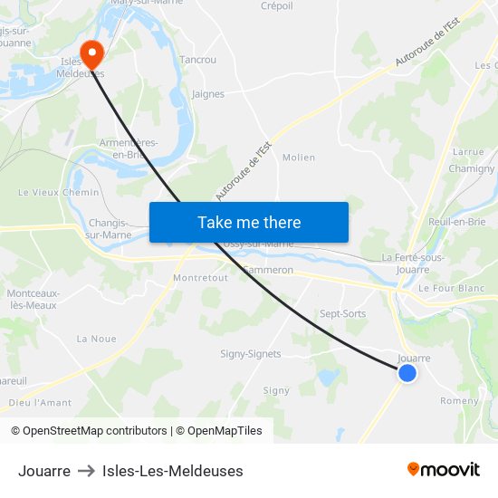 Jouarre to Isles-Les-Meldeuses map