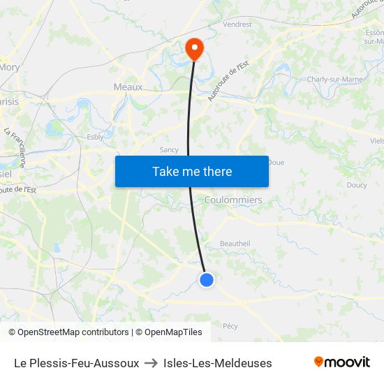 Le Plessis-Feu-Aussoux to Isles-Les-Meldeuses map