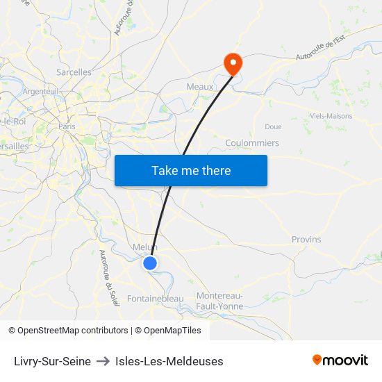 Livry-Sur-Seine to Isles-Les-Meldeuses map