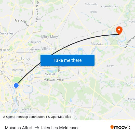 Maisons-Alfort to Isles-Les-Meldeuses map