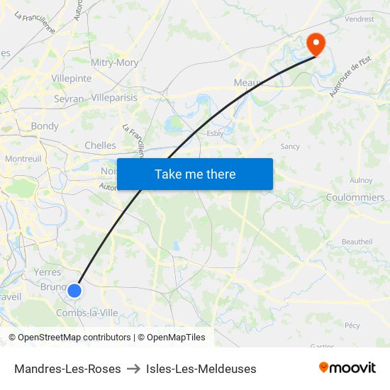 Mandres-Les-Roses to Isles-Les-Meldeuses map