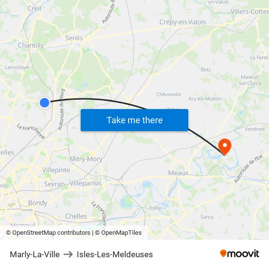 Marly-La-Ville to Isles-Les-Meldeuses map