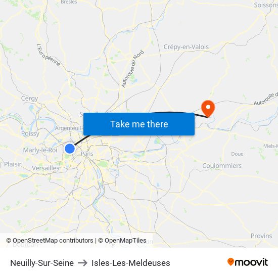 Neuilly-Sur-Seine to Isles-Les-Meldeuses map