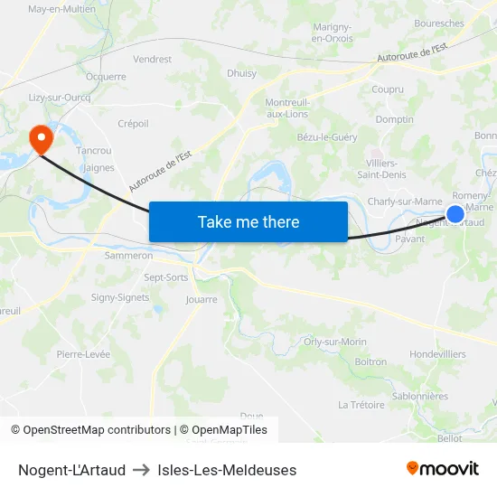 Nogent-L'Artaud to Isles-Les-Meldeuses map