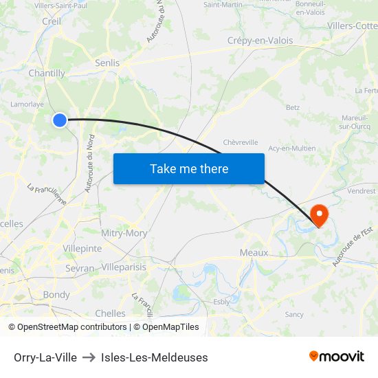 Orry-La-Ville to Isles-Les-Meldeuses map
