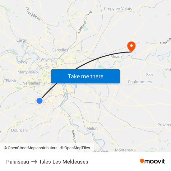 Palaiseau to Isles-Les-Meldeuses map