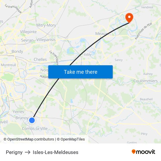 Perigny to Isles-Les-Meldeuses map