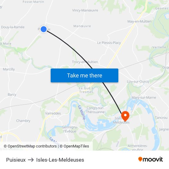 Puisieux to Isles-Les-Meldeuses map