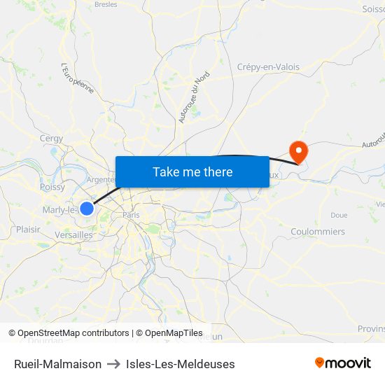 Rueil-Malmaison to Isles-Les-Meldeuses map