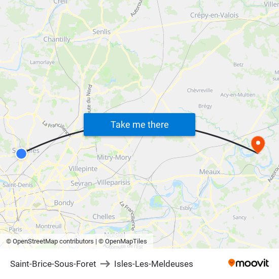 Saint-Brice-Sous-Foret to Isles-Les-Meldeuses map