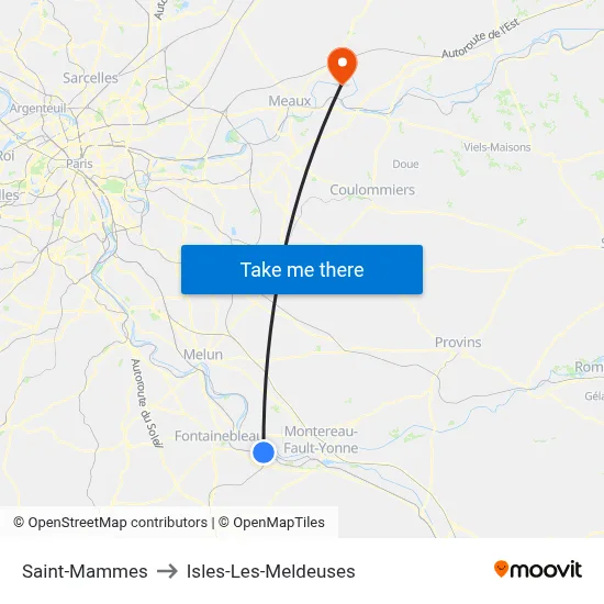 Saint-Mammes to Isles-Les-Meldeuses map