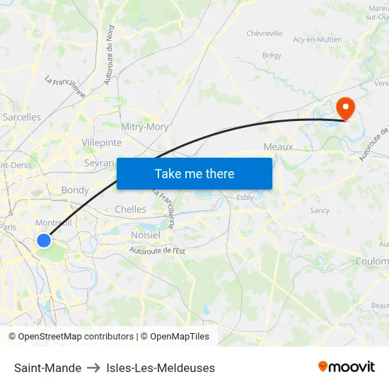 Saint-Mande to Isles-Les-Meldeuses map
