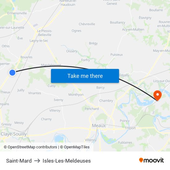 Saint-Mard to Isles-Les-Meldeuses map