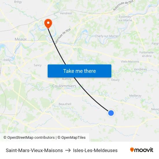 Saint-Mars-Vieux-Maisons to Isles-Les-Meldeuses map