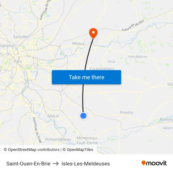Saint-Ouen-En-Brie to Isles-Les-Meldeuses map