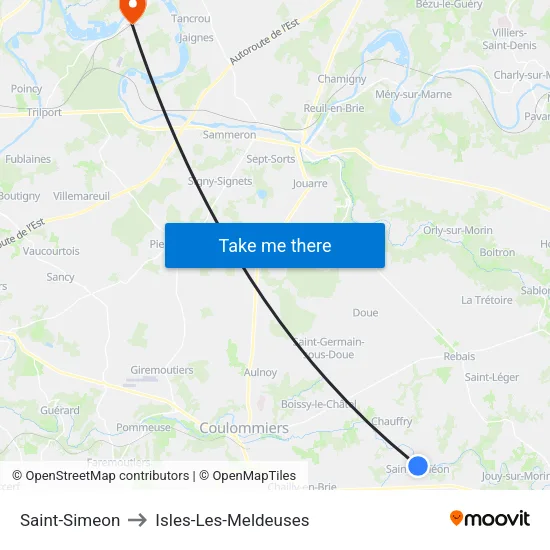 Saint-Simeon to Isles-Les-Meldeuses map