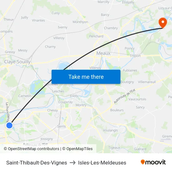 Saint-Thibault-Des-Vignes to Isles-Les-Meldeuses map