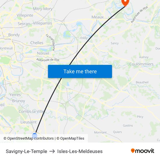 Savigny-Le-Temple to Isles-Les-Meldeuses map