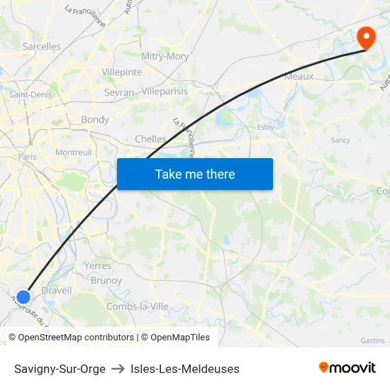 Savigny-Sur-Orge to Isles-Les-Meldeuses map