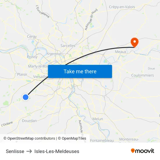Senlisse to Isles-Les-Meldeuses map