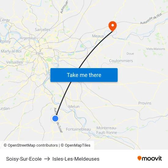 Soisy-Sur-Ecole to Isles-Les-Meldeuses map