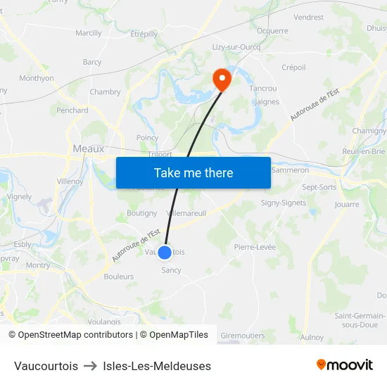 Vaucourtois to Isles-Les-Meldeuses map