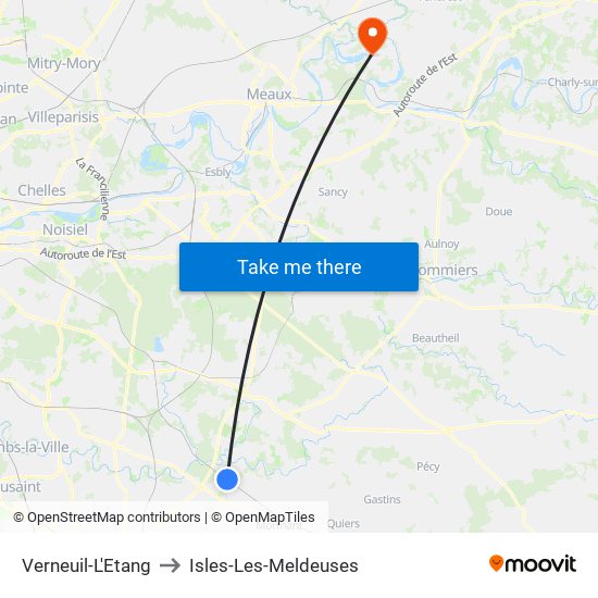 Verneuil-L'Etang to Isles-Les-Meldeuses map