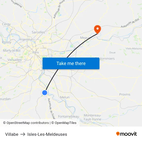 Villabe to Isles-Les-Meldeuses map