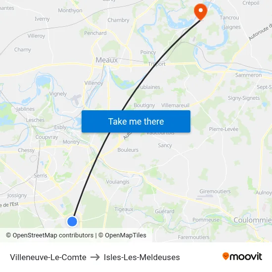 Villeneuve-Le-Comte to Isles-Les-Meldeuses map