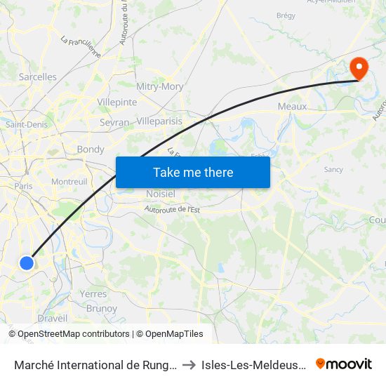 Marché International de Rungis to Isles-Les-Meldeuses map