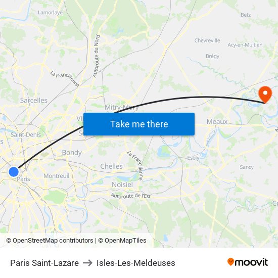 Paris Saint-Lazare to Isles-Les-Meldeuses map