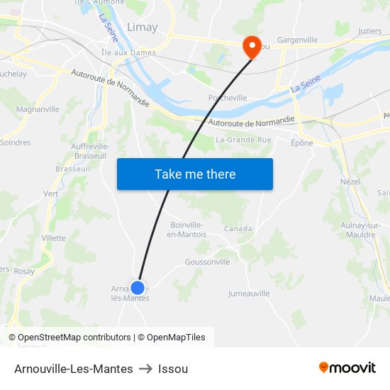 Arnouville-Les-Mantes to Issou map