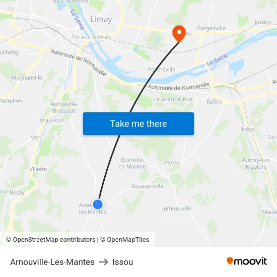 Arnouville-Les-Mantes to Issou map