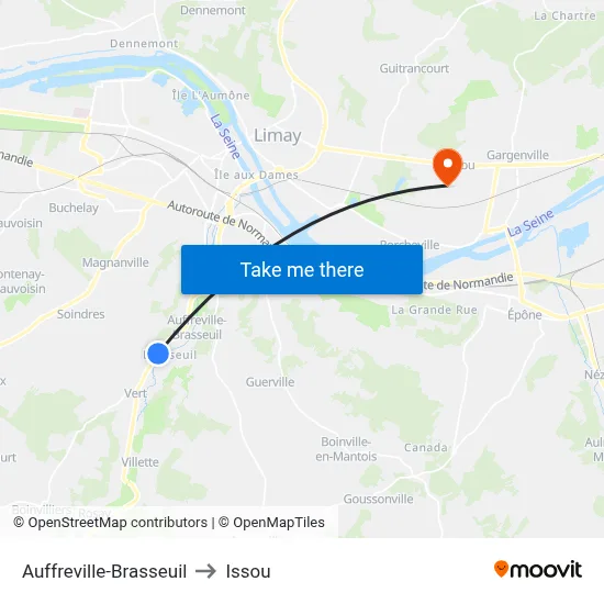 Auffreville-Brasseuil to Issou map